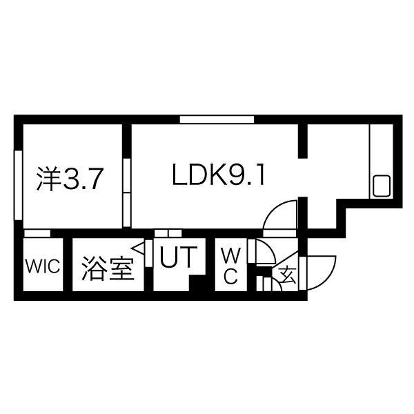 GRATUS N18 グラタス(1LDK/2階)の間取り写真