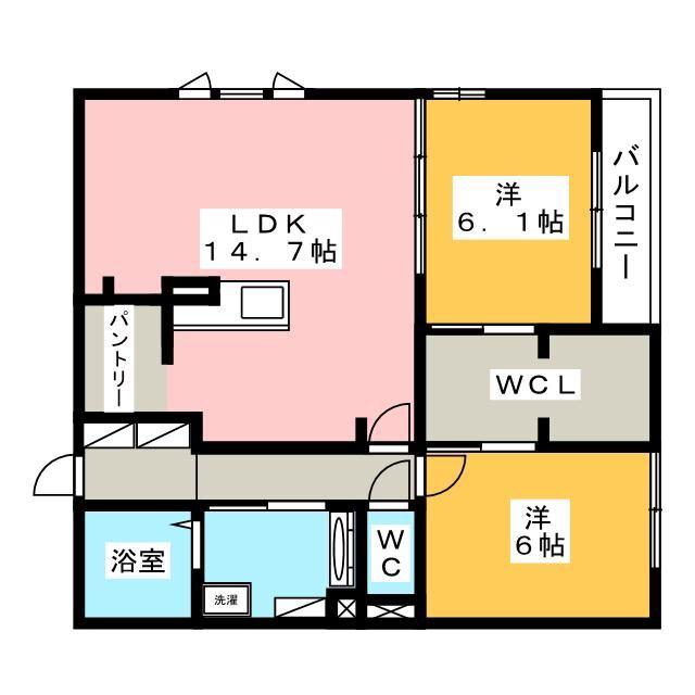 ESPECIAL(2LDK/1階)の間取り写真