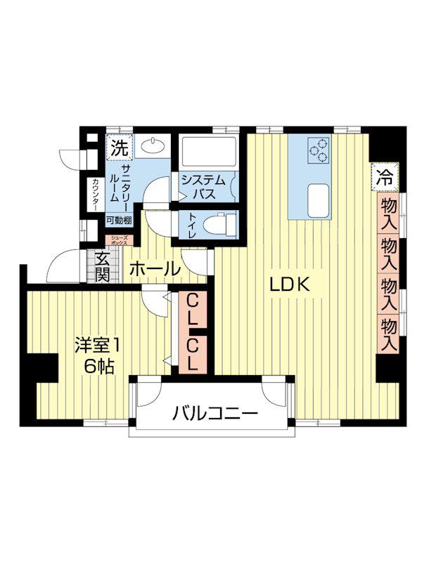 ビクセル平塚(1LDK/3階)の間取り写真