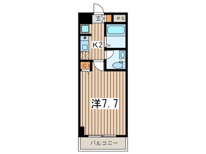 ハーモニーコート西鶴間(1K/9階)の間取り写真