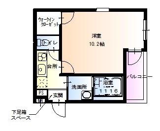 フジパレス武庫川5番館(1K/2階)の間取り写真