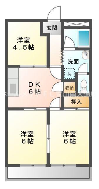 コーポIZUMI(3DK/1階)の間取り写真