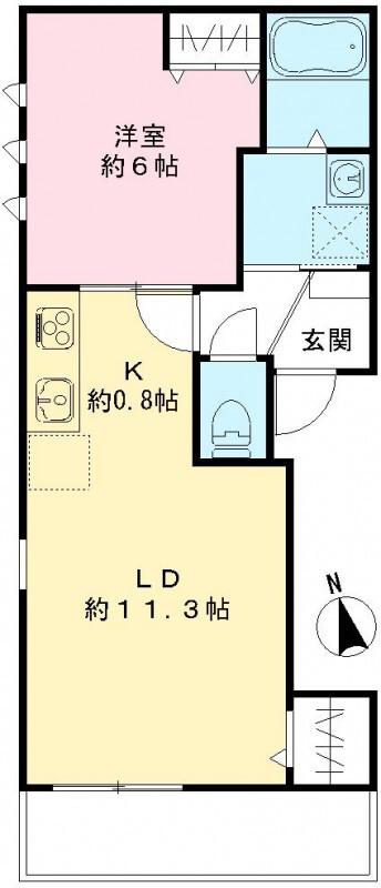 クリサンテーモ(1LDK/3階)の間取り写真