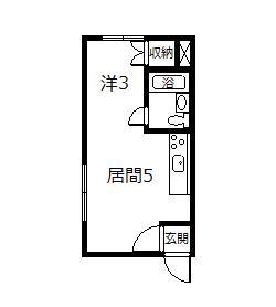 KS2・2 AB棟(1DK/2階)の間取り写真