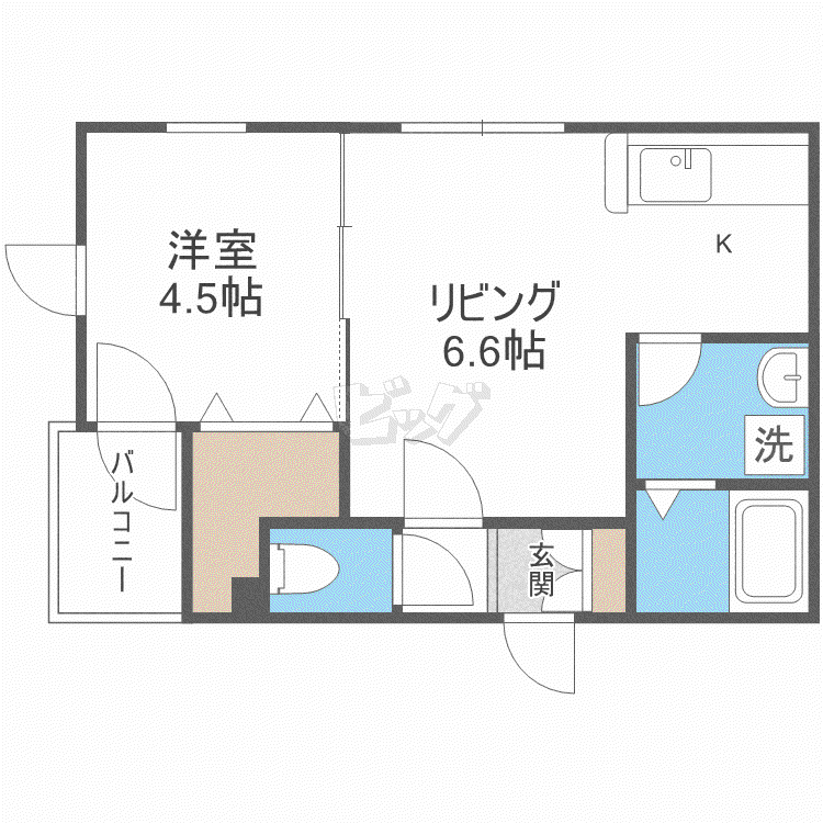 VITA FELICE TRE(1LDK/1階)の間取り写真