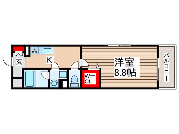 バウ ハウス(1K/2階)の間取り写真
