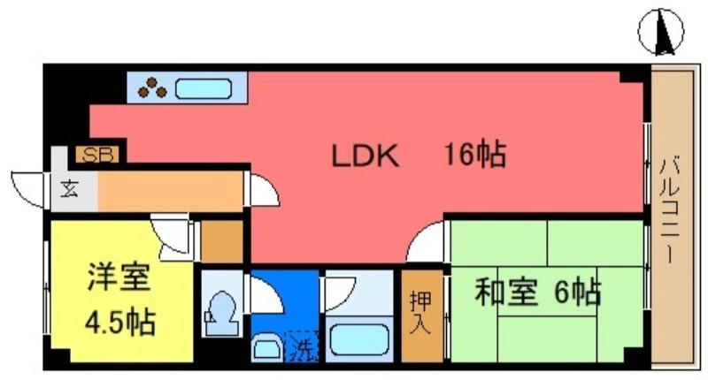 日商岩井第2新小岩A棟(2LDK/7階)の間取り写真