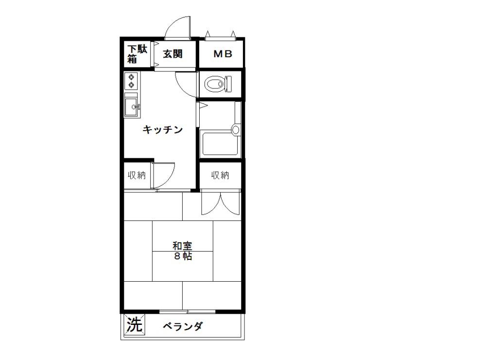 アーバン南浦和(1K/2階)の間取り写真