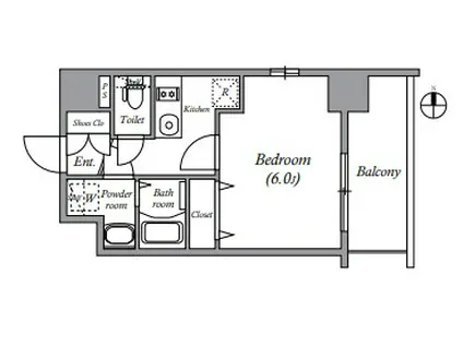 エスリード難波ザ・メゾン(1K/3階)の間取り写真