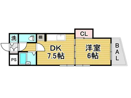 ふぁみーゆ吹屋町(1DK/3階)の間取り写真