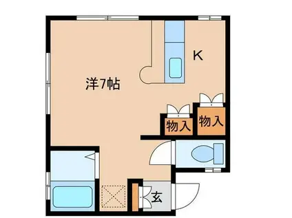 スプリングハイツ(ワンルーム/1階)の間取り写真