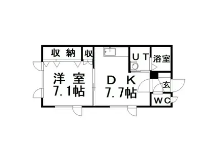 ハイツ大樹II(1DK/1階)の間取り写真