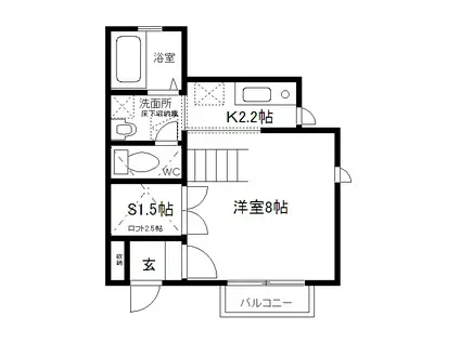 京急本線 追浜駅 徒歩7分 2階建 築21年(1K/1階)の間取り写真