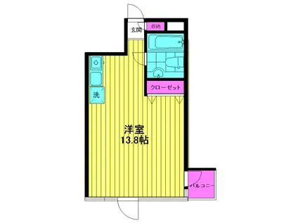 ウエストアベニュー代々木(ワンルーム/2階)の間取り写真