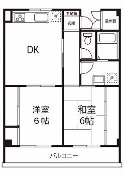 サンシャインビラII(2DK/4階)の間取り写真
