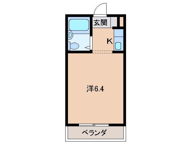 ヴェルナールゆあさ(1K/2階)の間取り写真