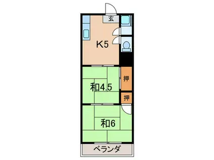 モリノブ・ハイツ(2K/4階)の間取り写真