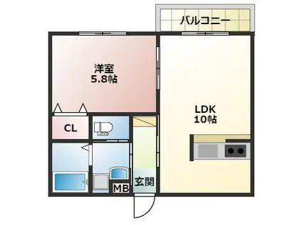 SAINT JURIEN VILLAGE(1LDK/2階)の間取り写真