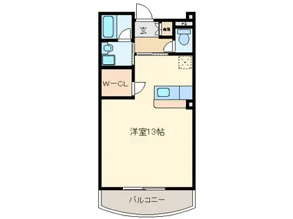 エスティIII(1K/4階)の間取り写真