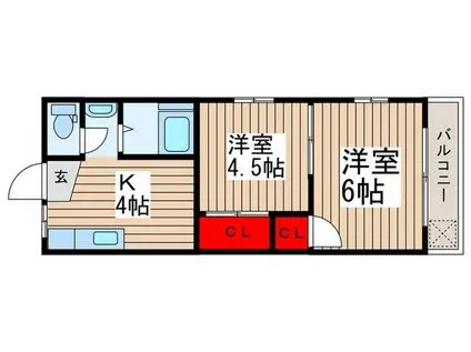 コーポ寿(2K/2階)の間取り写真