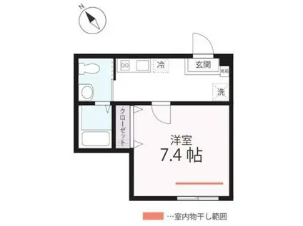 ハーミットクラブハウスSWING(1K/1階)の間取り写真