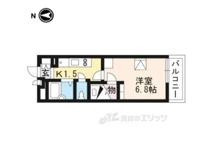 レオパレスグローリー(1K/1階)の間取り写真