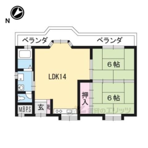 椋の木マンション(2LDK/3階)の間取り写真