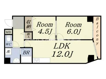 第20柴田ビル(2LDK/12階)の間取り写真