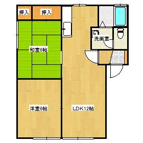 マルシンアパート B(2LDK/2階)の間取り写真
