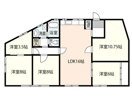 田部ビル(5LDK/3階)の間取り写真