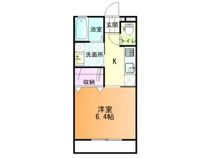 GUNEI-A(1K/2階)の間取り写真