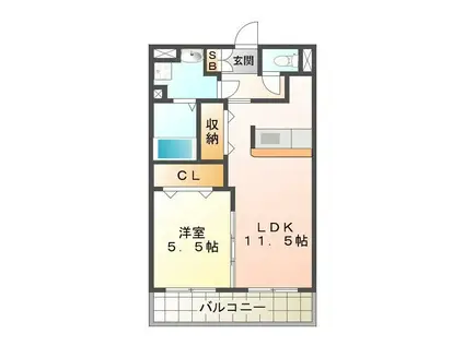 JR紀勢本線 六軒駅(三重) 徒歩19分 3階建 築16年(1LDK/2階)の間取り写真