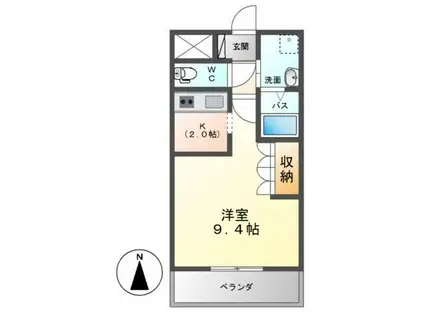 ブリリアントジェネレーションI(1K/2階)の間取り写真