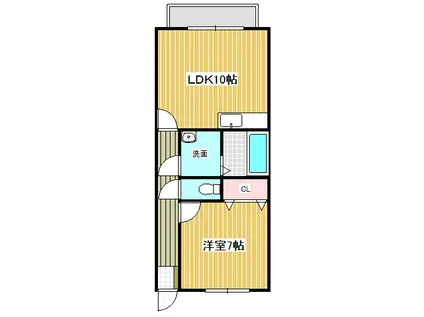 アメニティハウス(1LDK/2階)の間取り写真