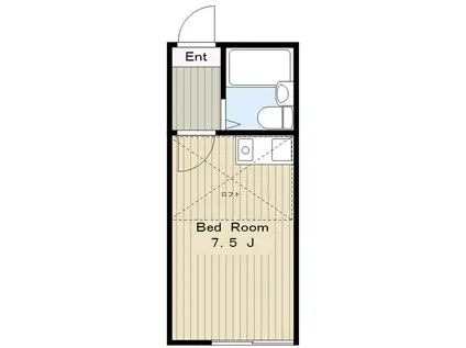 ヴィラホワイト森野(ワンルーム/2階)の間取り写真