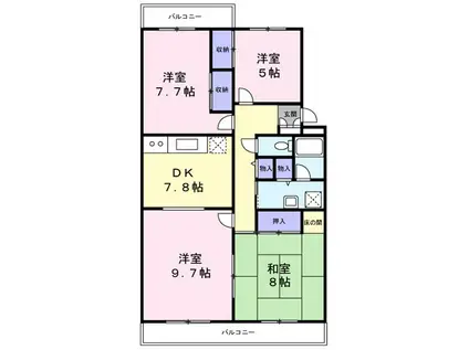 ライトコート斉藤II(4DK/3階)の間取り写真