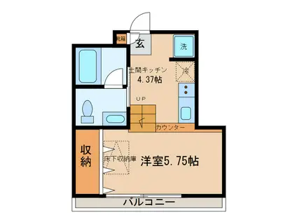 STEP(1K/1階)の間取り写真