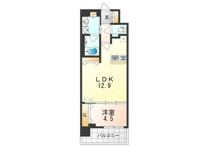 スプランディッド中百舌鳥(1LDK/7階)の間取り写真