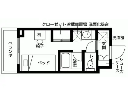 リビオセゾン杉並永福(ワンルーム/5階)の間取り写真