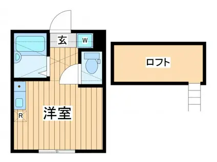 プライムテラス南林間Ⅲ(ワンルーム/2階)の間取り写真