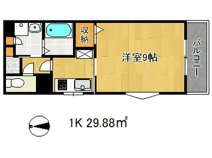 タカマツ神戸駅南通(ワンルーム/8階)の間取り写真