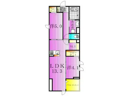 セレスティア六町II(2SLDK/3階)の間取り写真