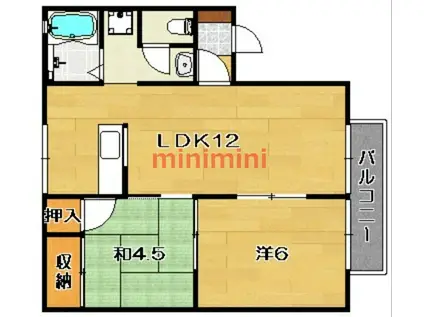 メゾン大樋(2LDK/1階)の間取り写真