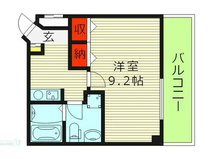 北梅 成育マンション(1K/2階)の間取り写真