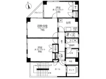 第一山崎ビル(3K/4階)の間取り写真