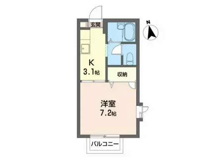 ぱすてるはうすR(1K/2階)の間取り写真