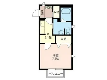 ブライトスクエア(1K/1階)の間取り写真