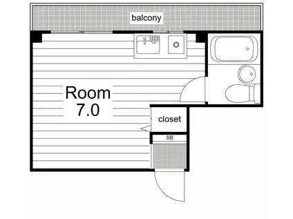 ワンスターハイツ(ワンルーム/3階)の間取り写真