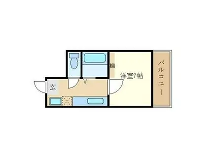 みくもハイツ(1K/3階)の間取り写真