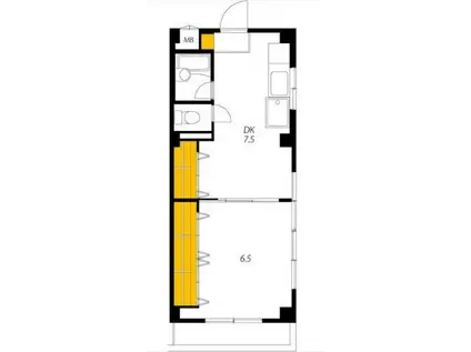 シャトーヒロ(1DK/2階)の間取り写真